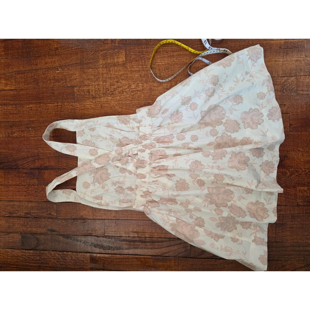 FREE PEOPLE Meet Me in Maui Floral Cream Cottagecore Baby Doll Mini Dress sz M - Picture 4 of 8